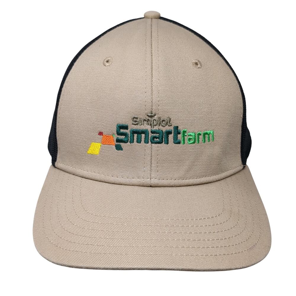 Simplot Smart Farm Snapback Trucker Hat Beige One… - image 1